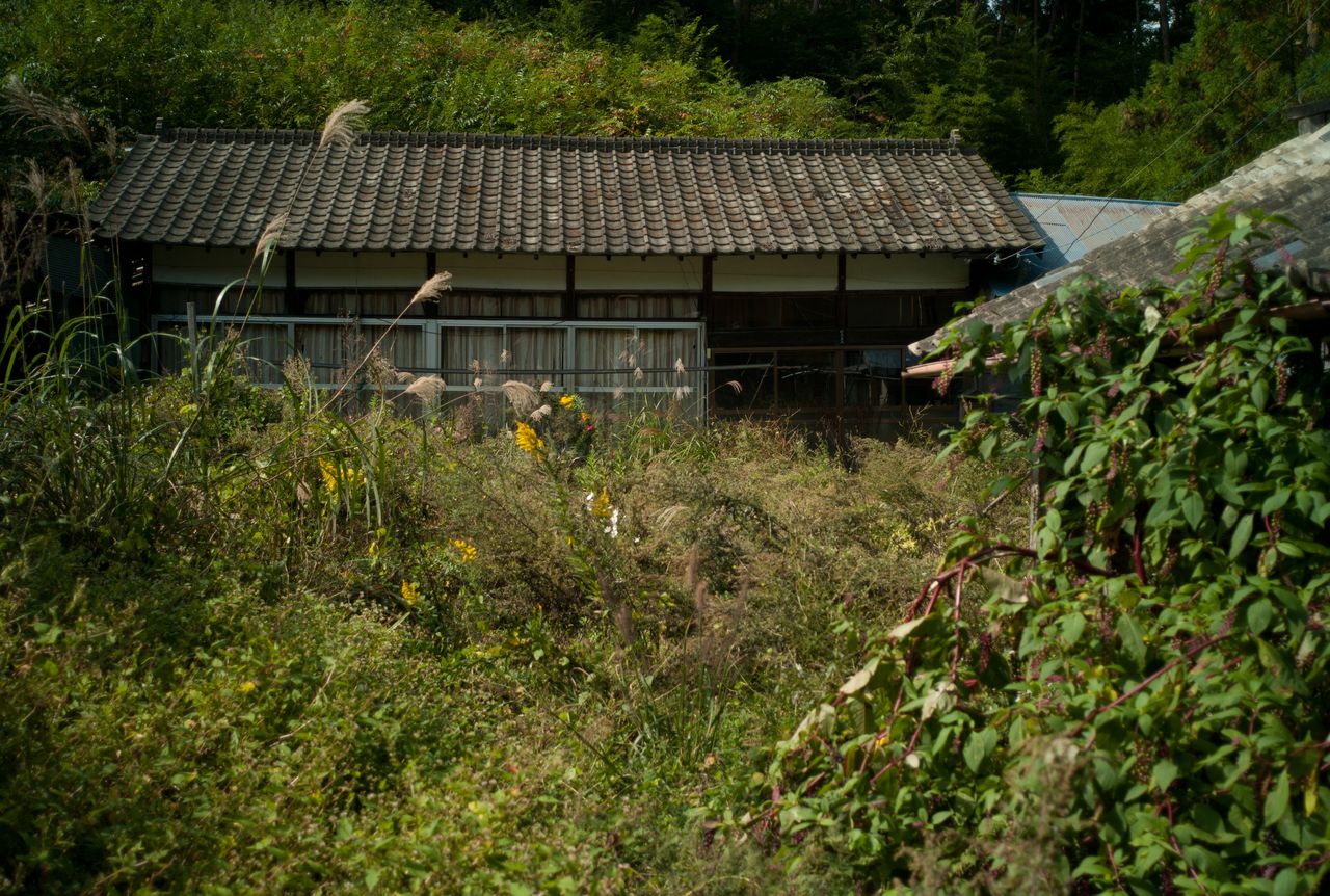 Casas en el distrito Tsushima de la ciudad de Namie, designado zona de difícil retorno. © Takaaki Yagisawa 2024