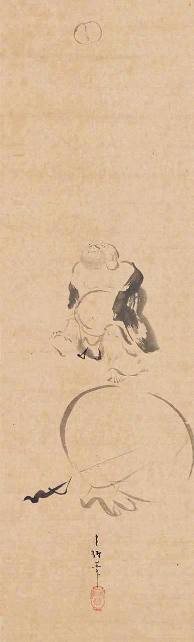 Monje Hotei jugando al ‘kemari’. (Colección del Museo de Arte Idemitsu)