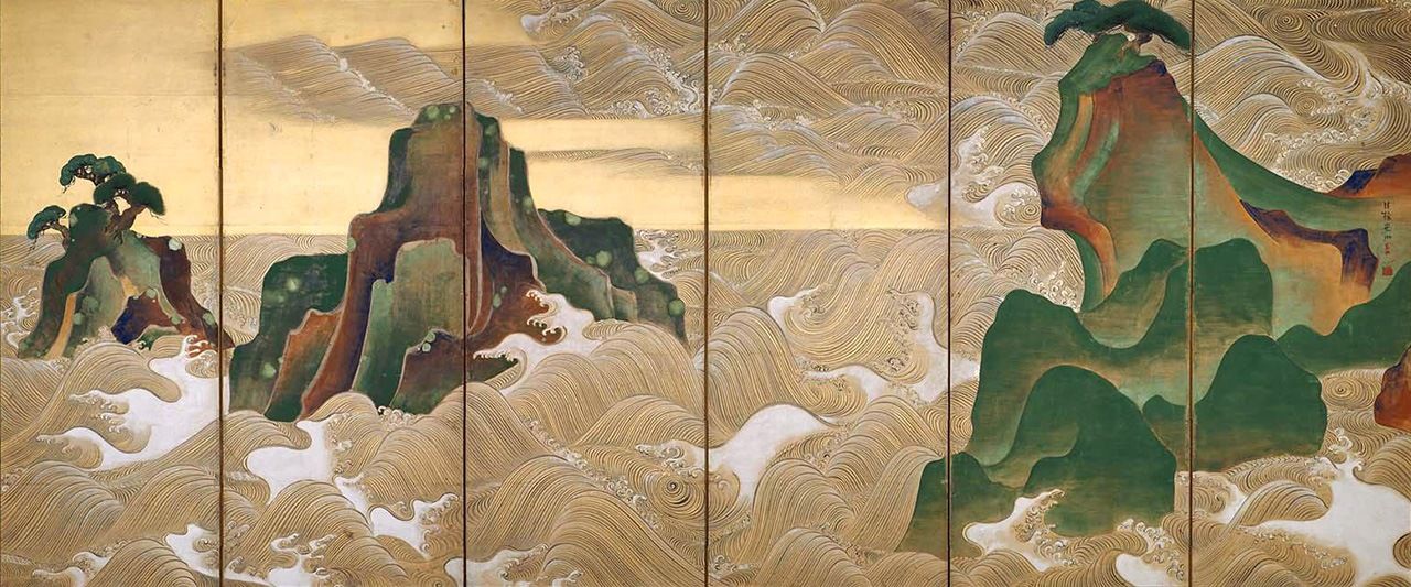 Biombo de Matsushima. (Colección del Museo de Bellas Artes de Boston)