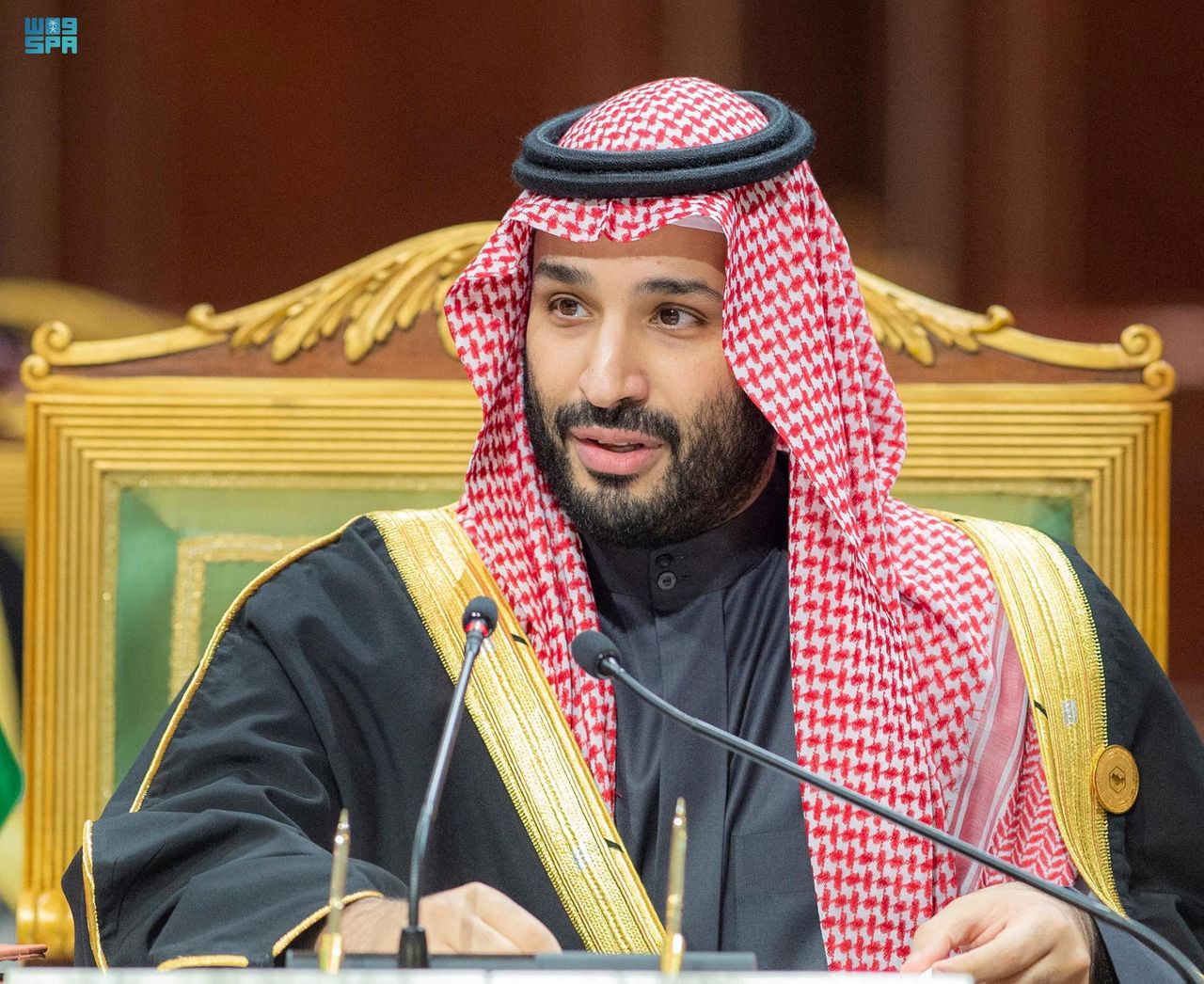 Imagen de archivo del príncipe heredero de Arabia Saudita, Mohammed bin Salman, hablando durante la Cumbre del Golfo en Riad, Arabia Saudita. 14 de diciembre, 2021. Bandar Saudi Press Agency/Handout via REUTERS