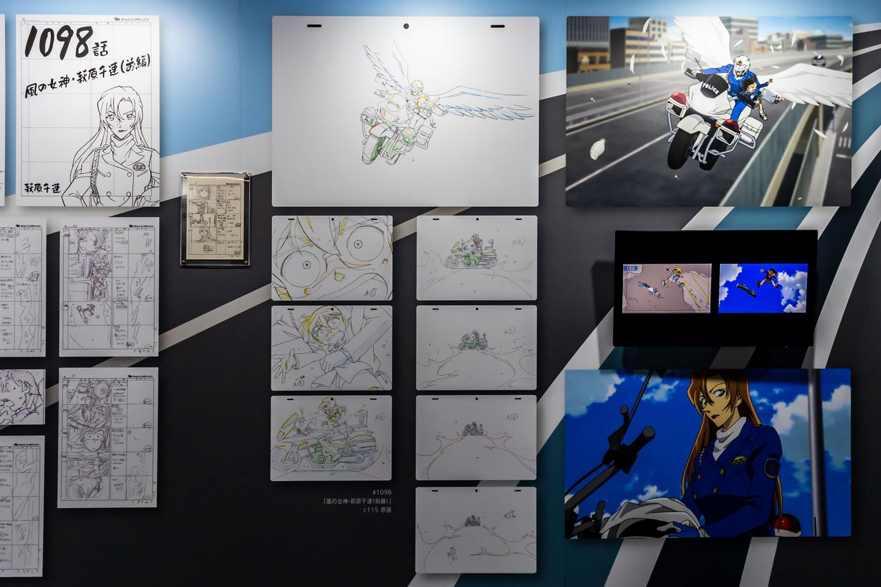 Resulta entretenido comparar los guiones gráficos y los dibujos originales con la animación finalizada. (© Aoyama Gōshō / Shōgakukan, Yomiuri TV, TMS 1996.)