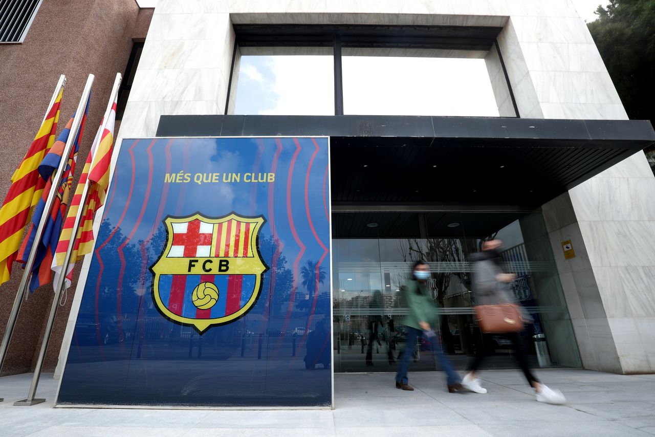 La oficina del FC Barcelona mientras doce de los principales clubes de fútbol de Europa lanzan una Superliga separada, en Barcelona, España, el 19 de abril de 2021. REUTERS/Albert Gea