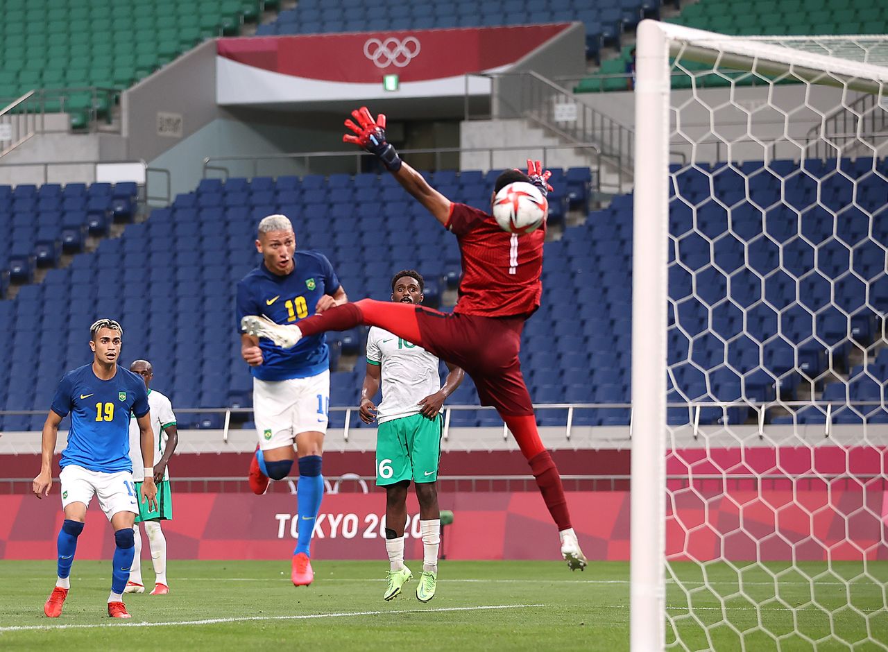 July 28, 2021. 
Foto del miércoles del brasileño Richarlison marcando el segundo gol en la victoria ante Arabia Saudita. 
REUTERS/Molly Darlington
