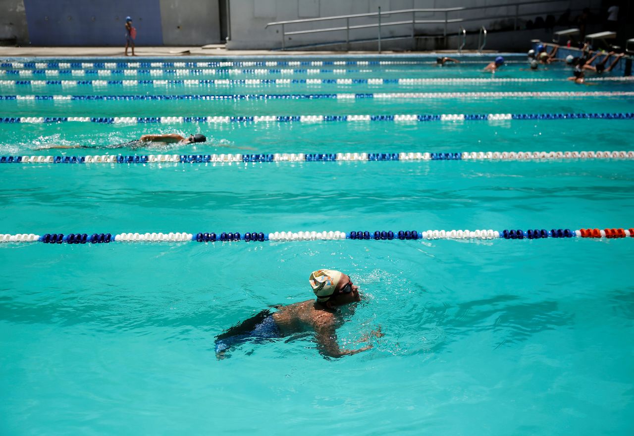 Foto de archivo del nadador venezolano Jose Gregorio Montilla en una sesión de entrenamiento antes de los Juegos Paralímpicos de Tokio. 
Jul 3, 2021.  REUTERS/Leonardo Fernandez Viloria