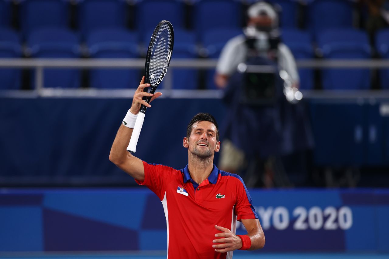Jul 29, 2021 
Novak Djokovic, de Serbia, después de ganar su partido de cuartos de final contra Kei Nishikori de Japón 
REUTERS/Edgar Su