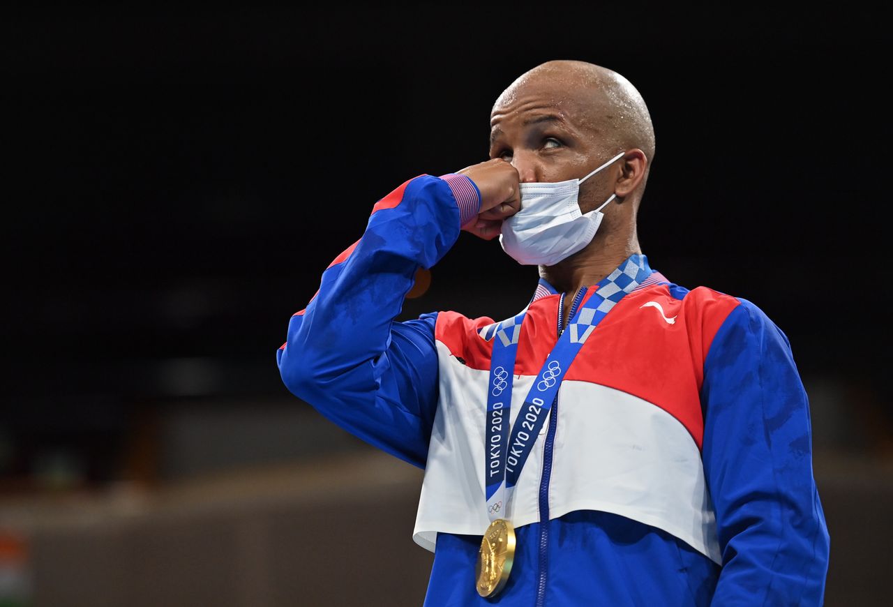Ago 3, 2021 
Foto del martes del cubano Roniel Iglesias tras ganar el oro en boxeo. 
Pool via REUTERS/Luis Robayo