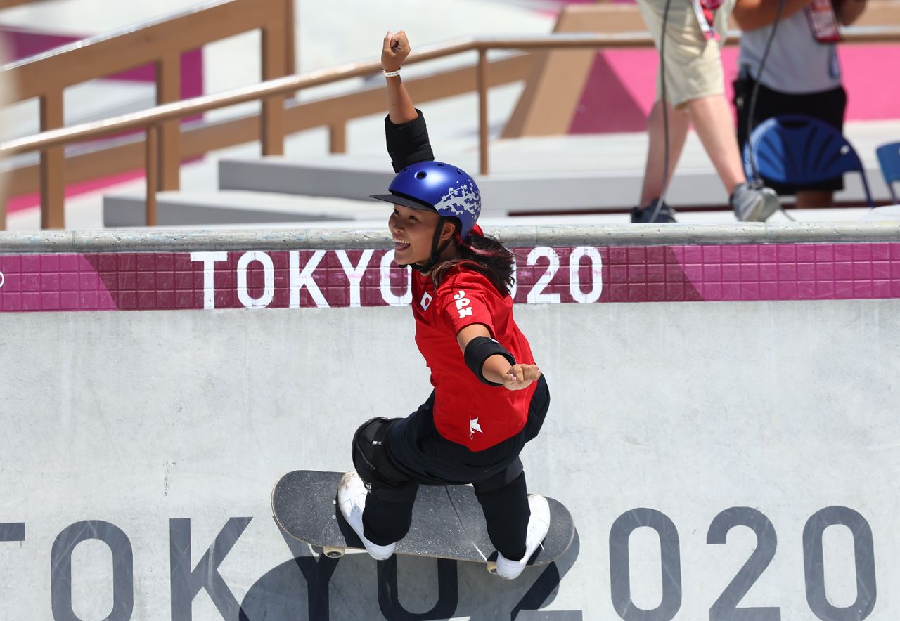Ago 4, 2021.  
Foto del miércoles de la japonesa Sakura Yosozumi en acción en la prueba en la que se llevó la medalla de oro. 
REUTERS/Mike Blake
