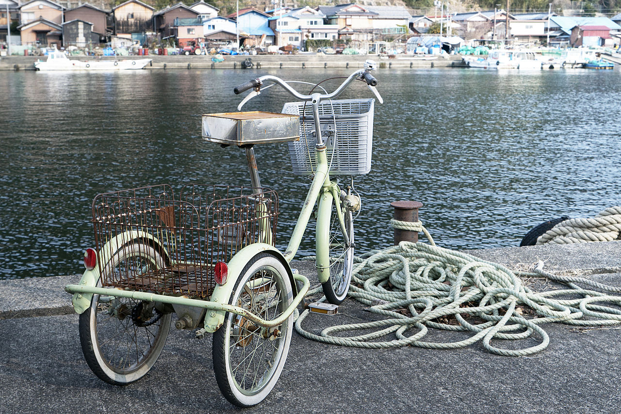 Le tricycle est un moyen de transport populaire à Okishima.