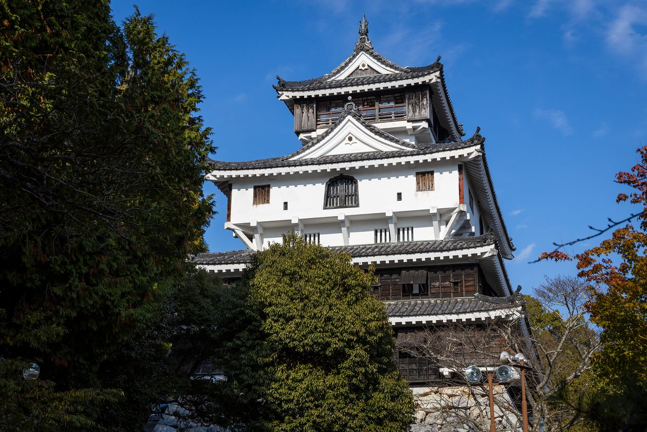 La reconstruction du château a été dictée par la vue dont pourraient bénéficier les visiteurs depuis le bas de la colline. Depuis l’ère Meiji (1868-1912), Iwakuni peut officiellement se targuer du titre de « fief ».