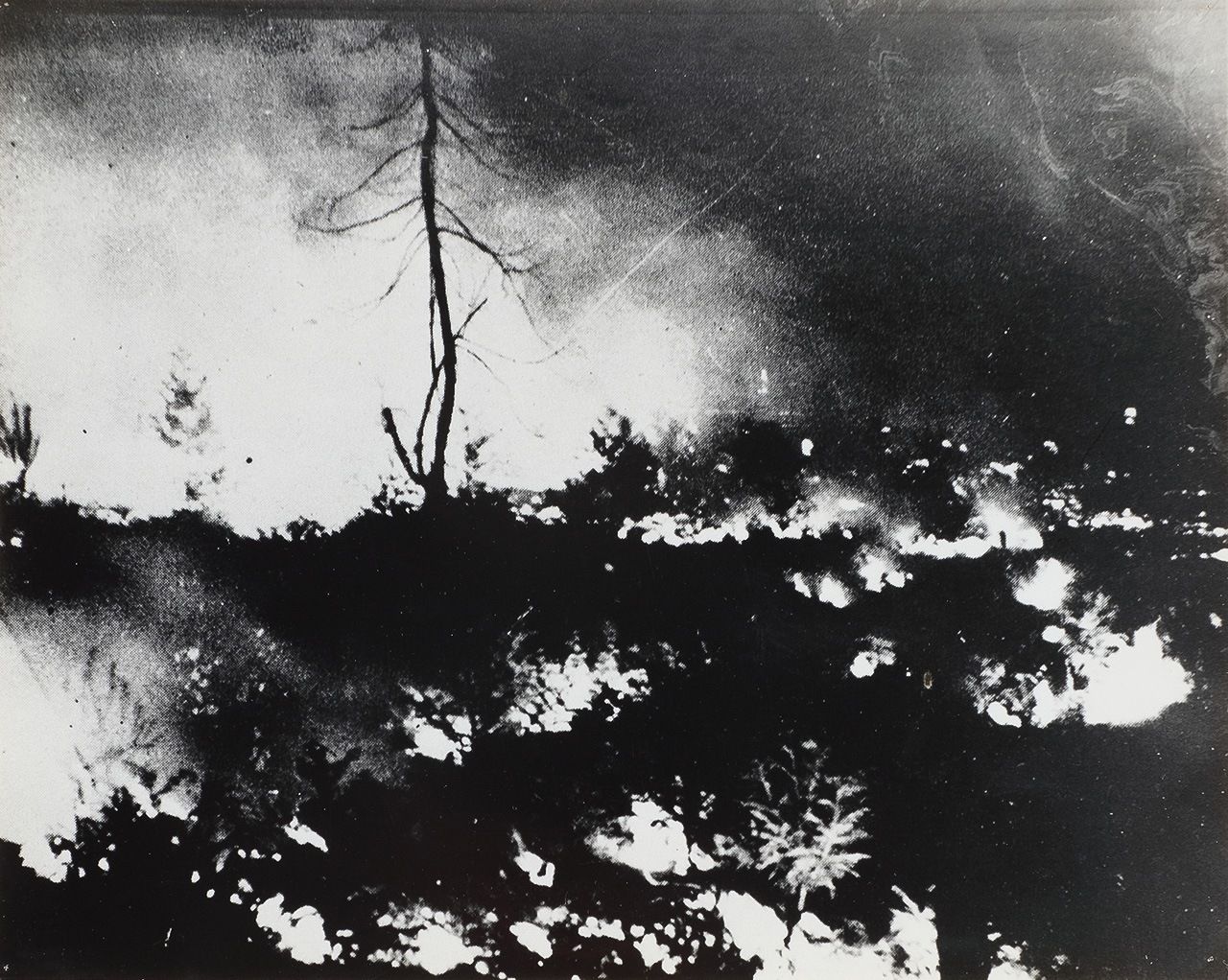 Une photo de l’incendie du Sanriku, tirée des archives des catastrophes de la ville de Miyako. (Avec l’aimable autorisation du gouvernement municipal de Miyako)