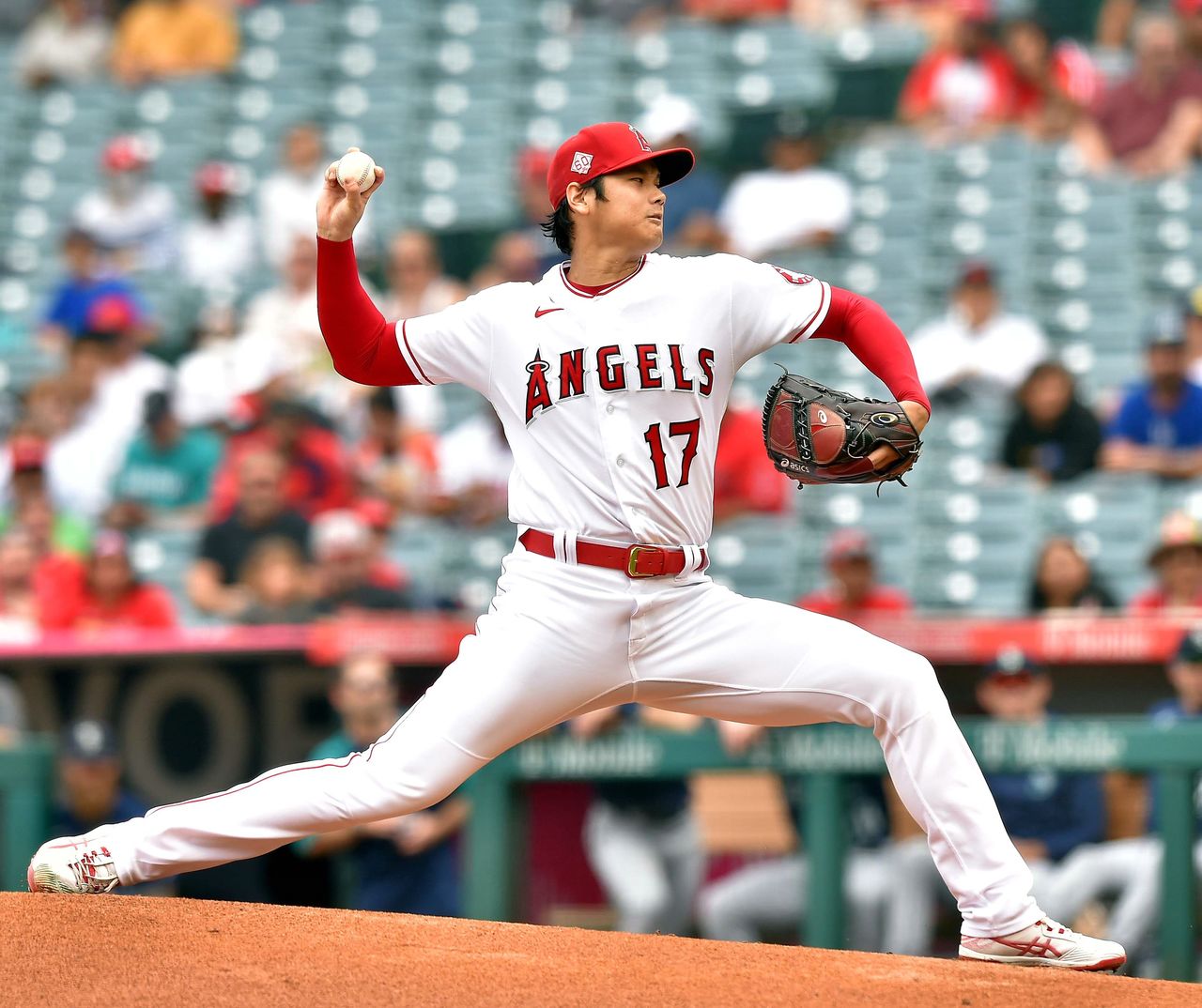 Ohtani Shôhei a été également élu Meilleur lanceur de son équipe, les Angels de Los Angeles. Photo prise le 26 septembre 2021 à Anaheim (Jiji Press).