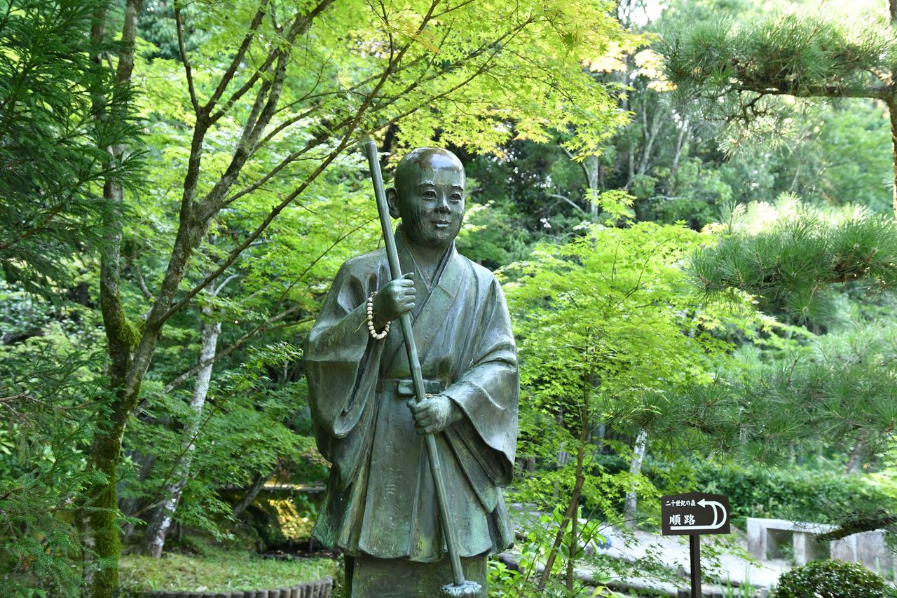 Au Shûon-an, statue d’Ikkyû enfant, à peu près à l’âge qui lui est donné dans le dessin animé