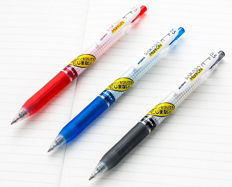 Les stylos Sarasa MarkOn (photo avec l’aimable autorisation de Zebra Co., Ltd.)