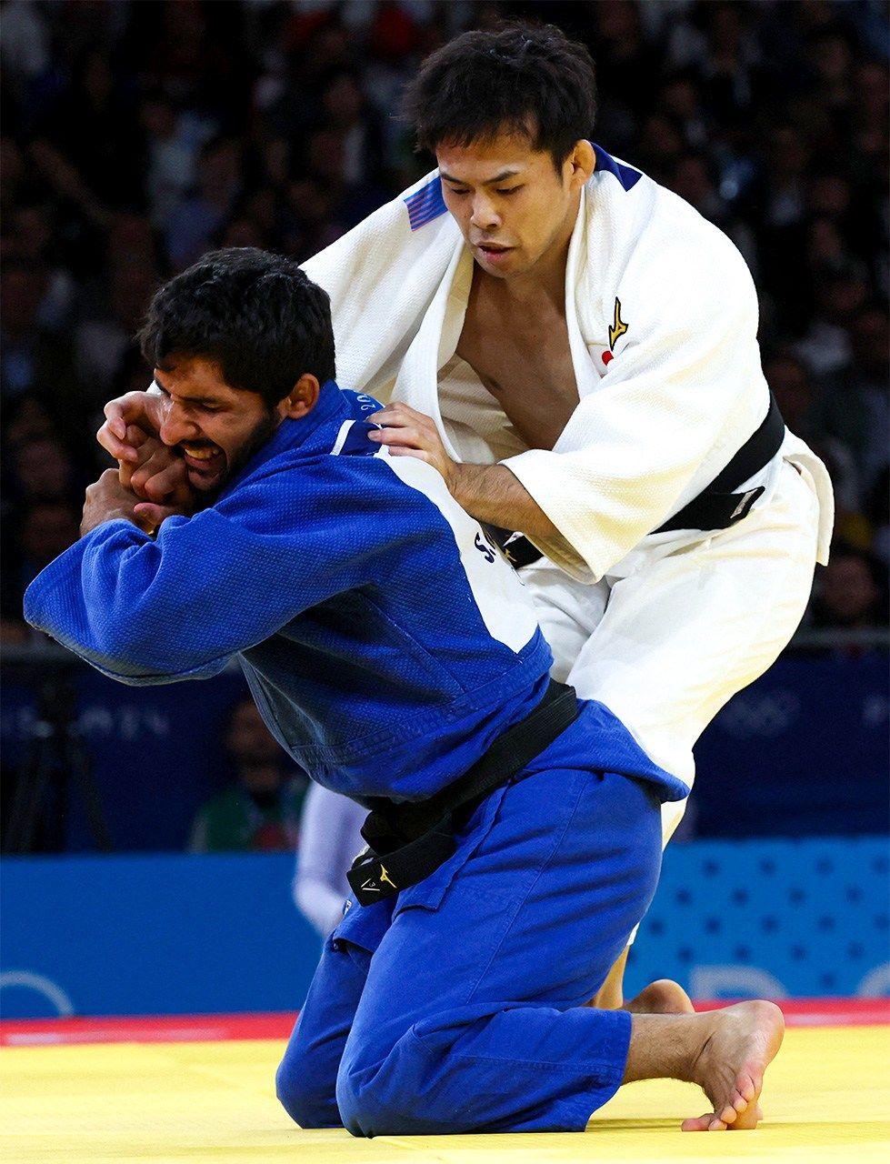 Nagayama a pu obtenir la médaille de bronze en combat de repêchage en battant le turc Salih Yildiz. (Reuters)