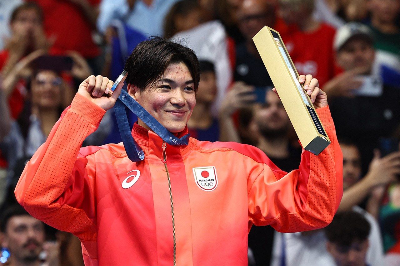 Un puissant élan dans les jambes lors la nage libre lui a valu une médaille d’argent inattendue. (Reuters)