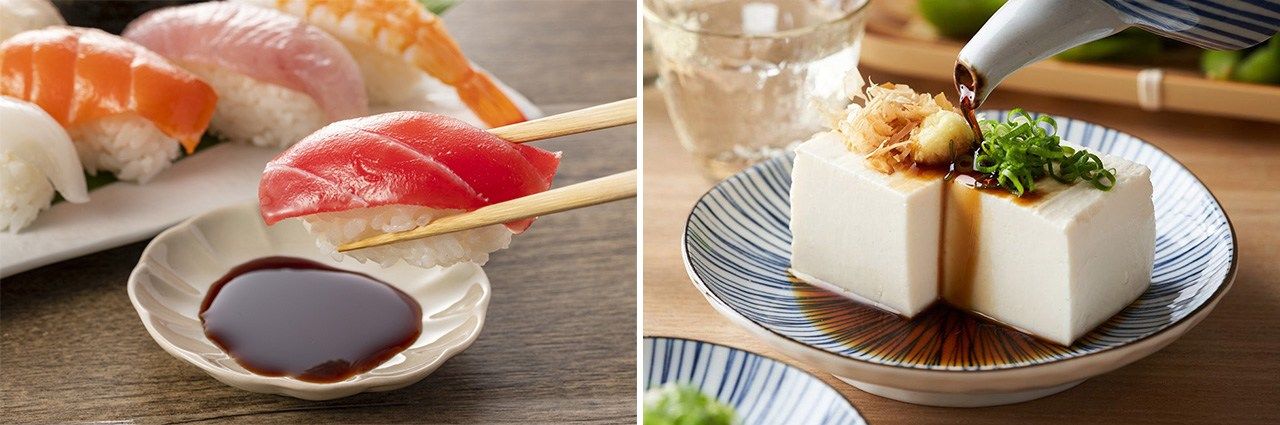 Des sushis (PhotoAC) et du tofu froid hiyayakko (Pixta)