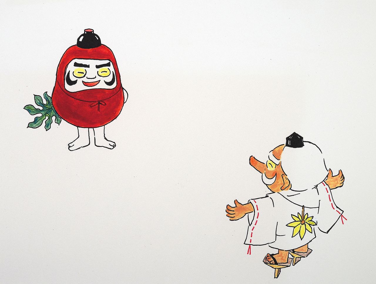 La version finale d’une scène de Little Daruma and Little Tengu (© Institut de recherche Kako)