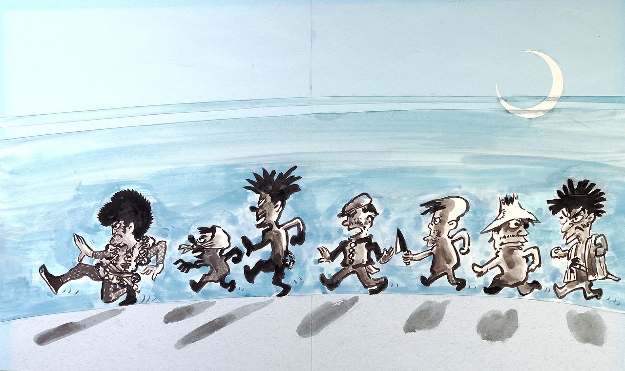 Esquisse extraite de Thief School (1973) (© Institut de recherche Kako)