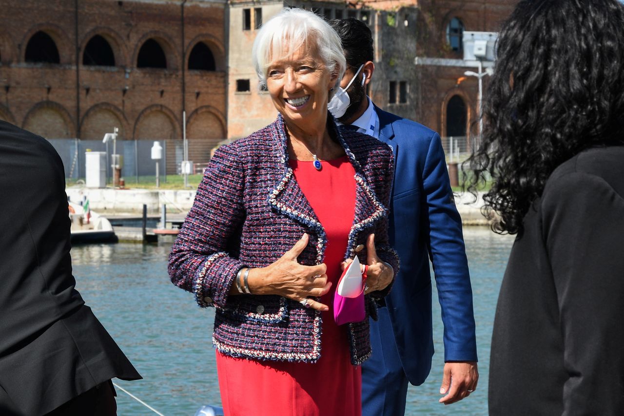 En photo, Christine Lagarde, présidente de la Banque centrale européenne. La recrudescence des nouveaux variants de coronavirus et l