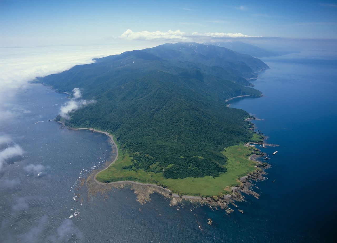 知床半島以蜿蜒的海岸線和廣闊的原始森林著稱，它於2005年被列入《世界遺產名錄》（PIXTA）