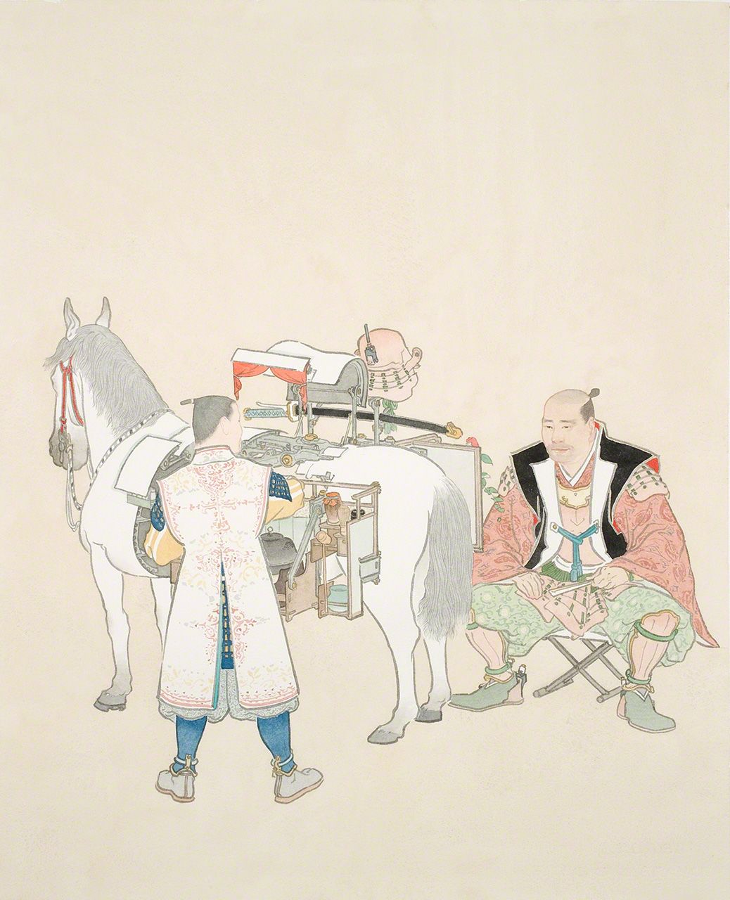 背馱野外茶會用具之馬圖