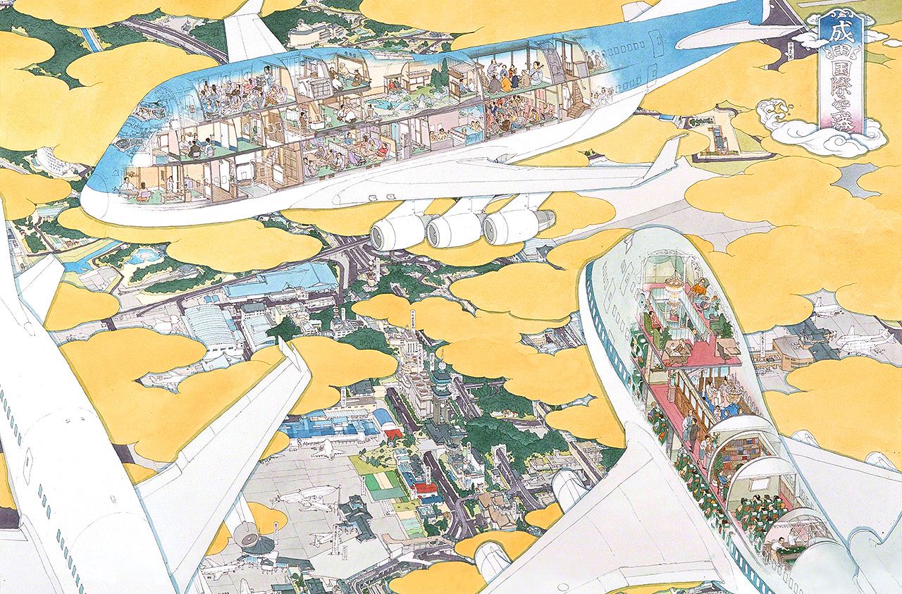 成田國際機場第一航廈南翼4樓 選自壁畫原圖