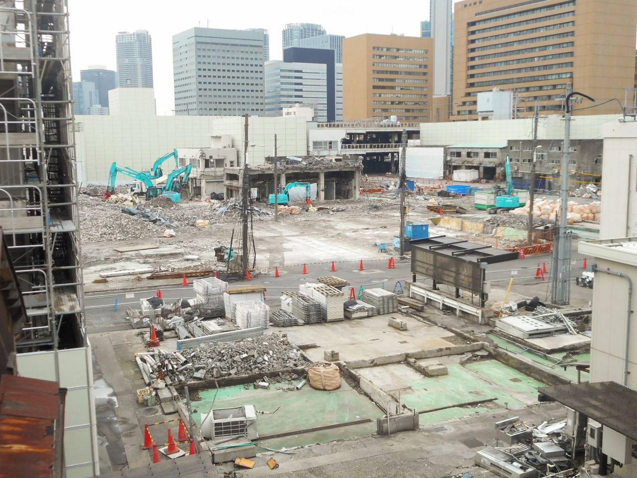 進行拆除工程的築地市場原址。攝於2019年3月(圖片:筆者提供)