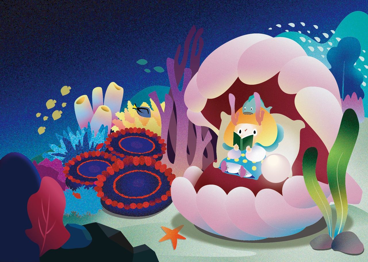 「小珊瑚的房間」我的原創迷你繪本主角小珊瑚(筆者提供)