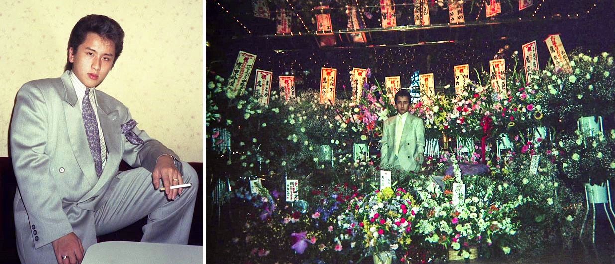 男公關時代的應峰涼一先生(左);成為店內業績第一名時的紀念照(右)(應峰涼一先生提供)