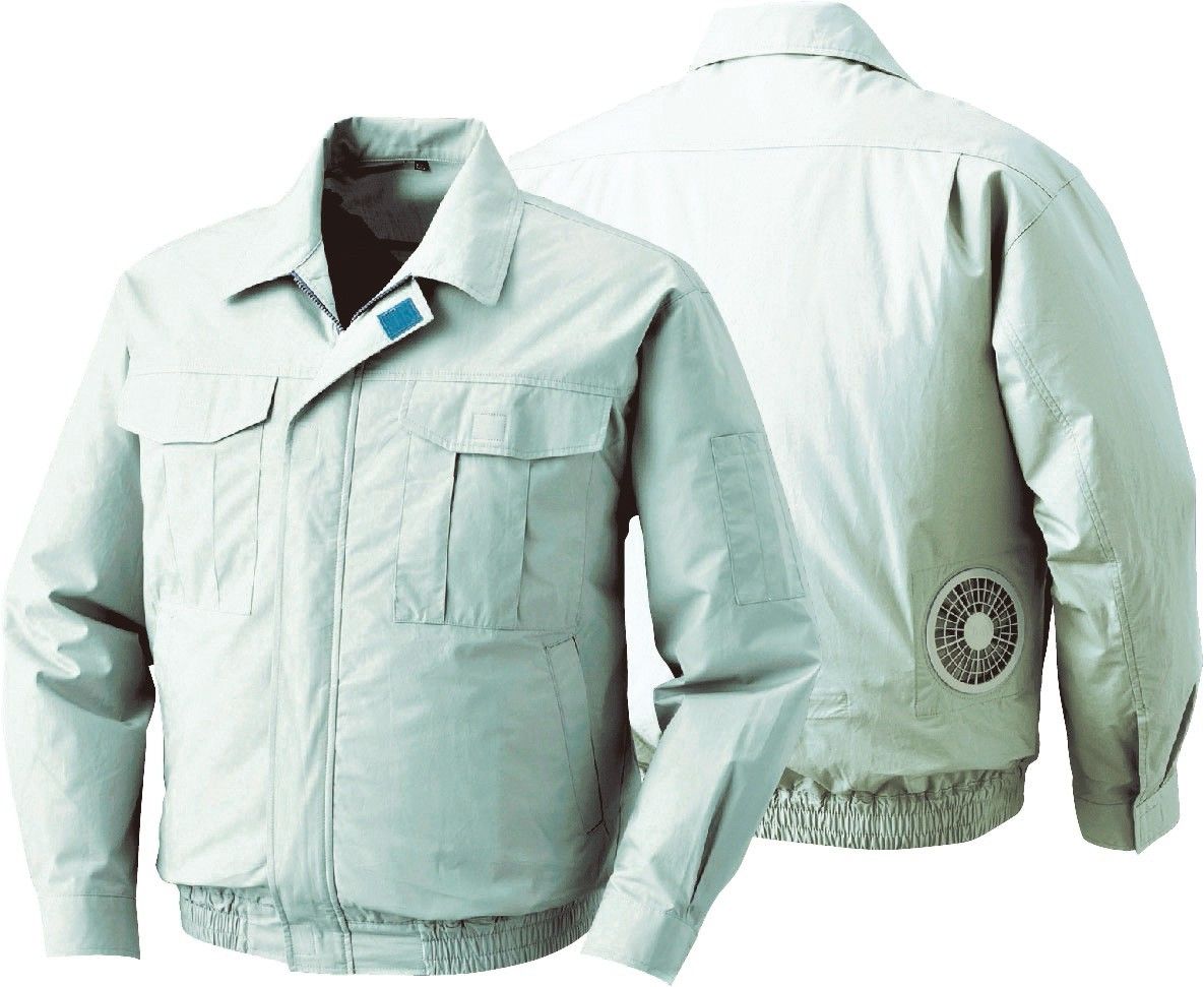 2005年款。設計出的第1款空調服，現款。改善了風扇的安裝方式