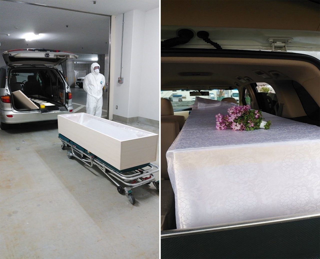 殯葬公司去醫院接收遺體並送往火葬場