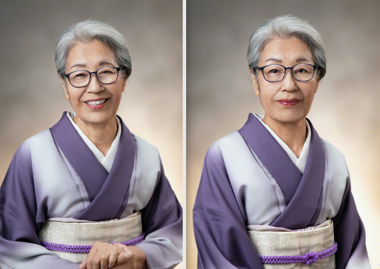 吉田對比多張照片，一邊和攝影師商量，一邊挑選自己滿意的照片（能津喜代房攝影）