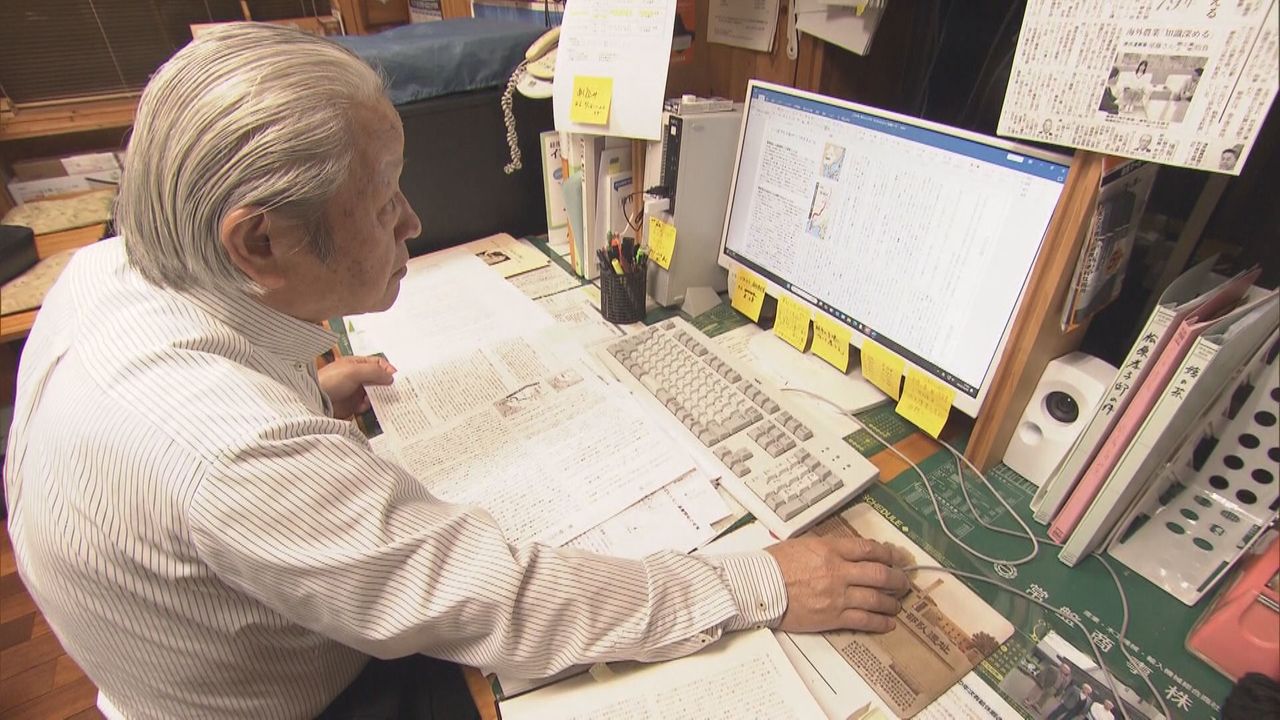 開拓團遺族會會長藤井宏之。為製作碑文投入了多年心力 ©朝日電視台