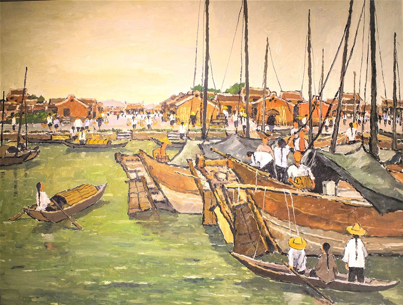 《十八世紀末的新莊港》　簡文仁・画