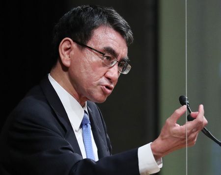 規制改革擔當大臣河野太郎=7月6日、於東京都港區