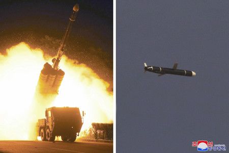  11、12兩日北韓的國防科學院實施新型長距離巡航導彈發射實驗（朝鮮通信）