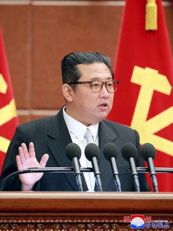 2021年12月27～31日於平壤出席北韓朝鮮勞動黨中央委員會總會的金正恩總書記（朝鮮通信・時事）