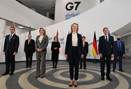 七大工業國（G7）外交首長＝2021年12月、英國中部利物浦（AFP時事）