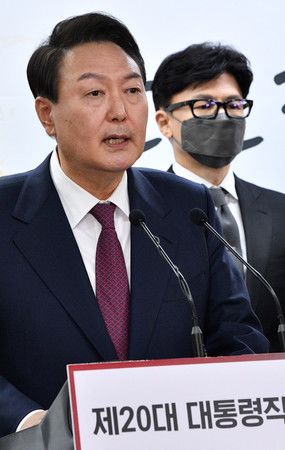韓國新任總統尹錫悅＝13日、首爾（EPA時事）