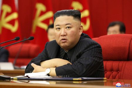 北韓總書記金正恩＝2021年6月、平壤（朝鮮中央通信社發布）（EPA時事）