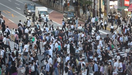 相當混雜的十字路口＝7月28日、東京都澀谷區