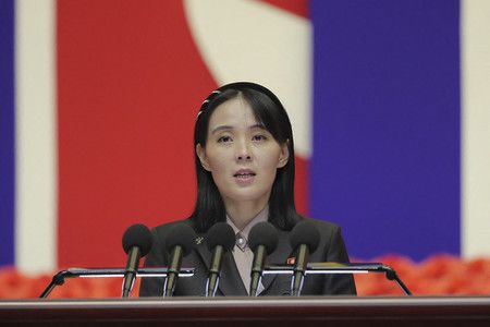 北韓的朝鮮勞動黨副部長金與正＝2022年6月、平壤（AFP時事）
