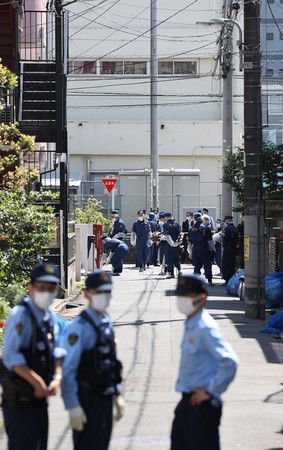 中學男性在上學途中遭到刺傷胸部的現場附近＝10日上午、東京都大田區