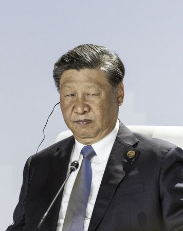 中國國家主席習近平＝8月24日、南非・約翰尼斯堡（AFP時事）