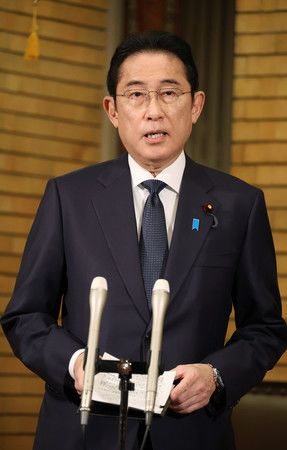 日本首相岸田文雄訪美前接受媒體採訪＝15日下午、首相公邸