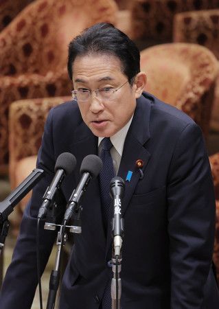 日本首相岸田文雄在眾議院預算委員會接受質詢=8日上午、國會内