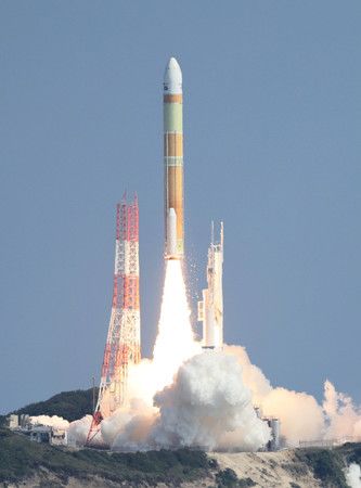 新型火箭「H3」一號機當時發射畫面＝2023年3月7日、鹿兒島・種子島宇宙中心