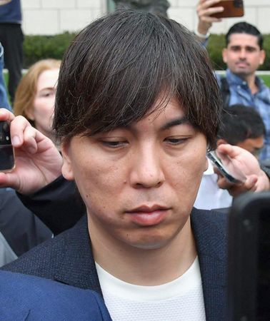 被告水原一平離開法庭=2024年6月4日、美國加州聖安娜