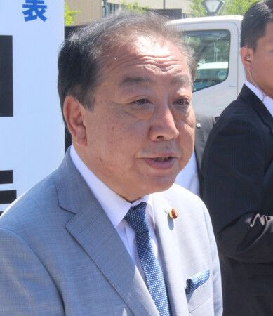 立憲民主黨代表野田佳彥接受記者採訪=9日上午、青森市