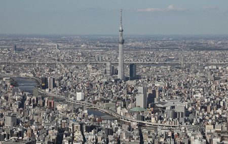 東京晴空塔與周邊街道［從時事通信專用直升機拍攝］